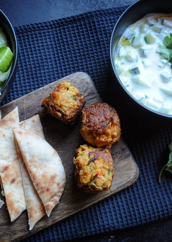 Carrot Falafel with a Greek Dip