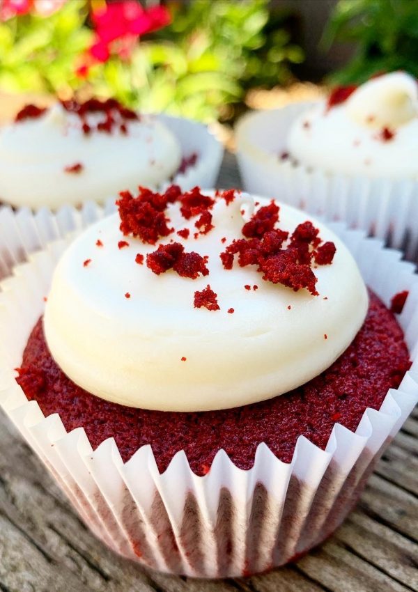 Red Velvet Cupcakes with a Cream Cheese Frosting